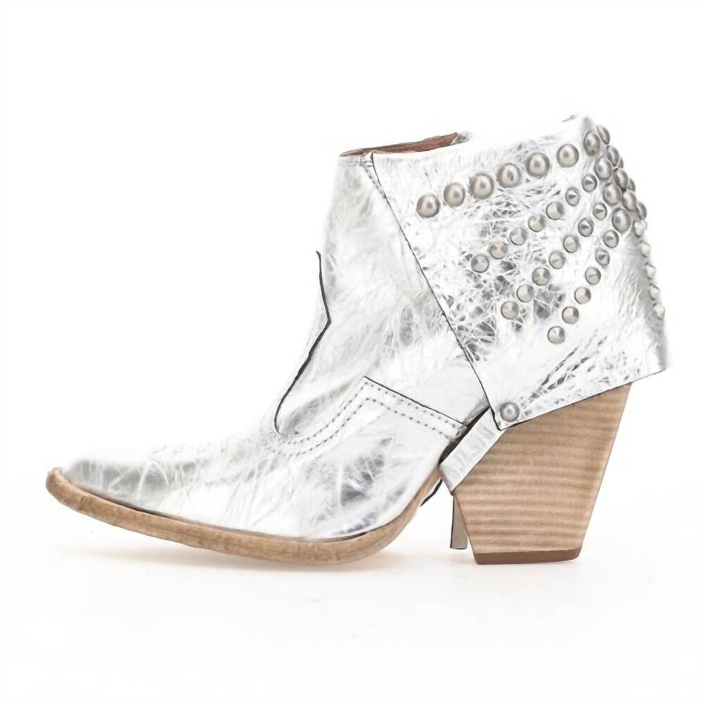 NEW A.S.98 women's broderick bootie in silver
